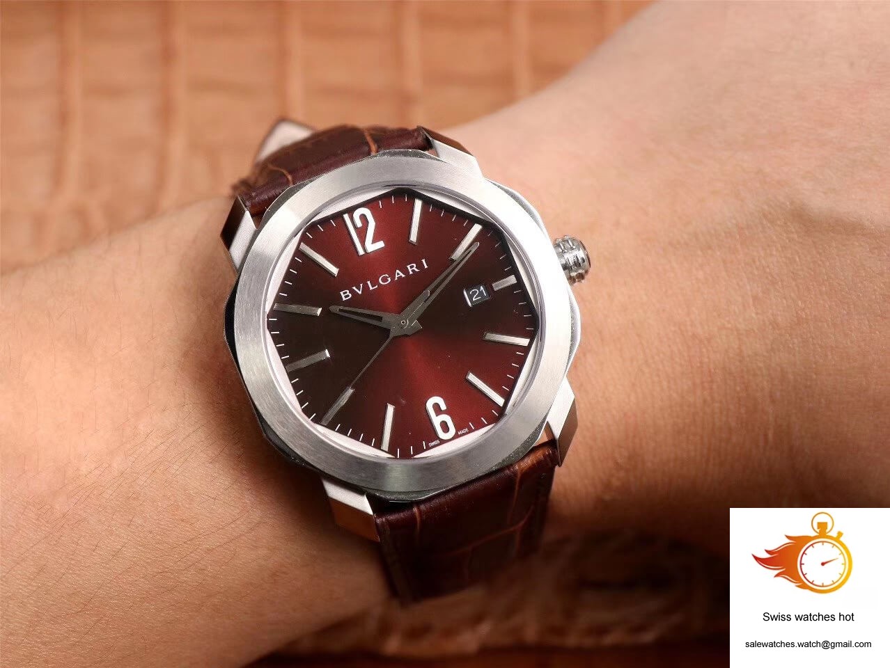 Bvlgari Octo 102705 BV Factory Reddish Brown Dial 10 Bvlgari Octo 102705 BV Factory Reddish Brown Dial 10