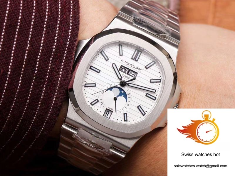 PF Factory Patek Philippe Nautilus 5726/1A-010 Moonphase Silver White Dial 10 PF Factory Patek Philippe Nautilus 5726/1A-010 Moonphase Silver White Dial 10