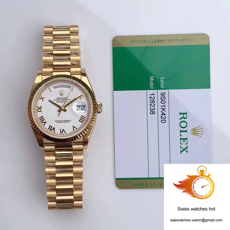 Rolex Day-Date M128238 EW Factory White Dial Roman Time Scale 10 Rolex Day-Date M128238 EW Factory White Dial Roman Time Scale 10
