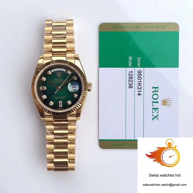 Rolex Day-Date M128238-0069 Yellow Gold EW Factory Gradual Green Dial 10 Rolex Day-Date M128238-0069 Yellow Gold EW Factory Gradual Green Dial 10