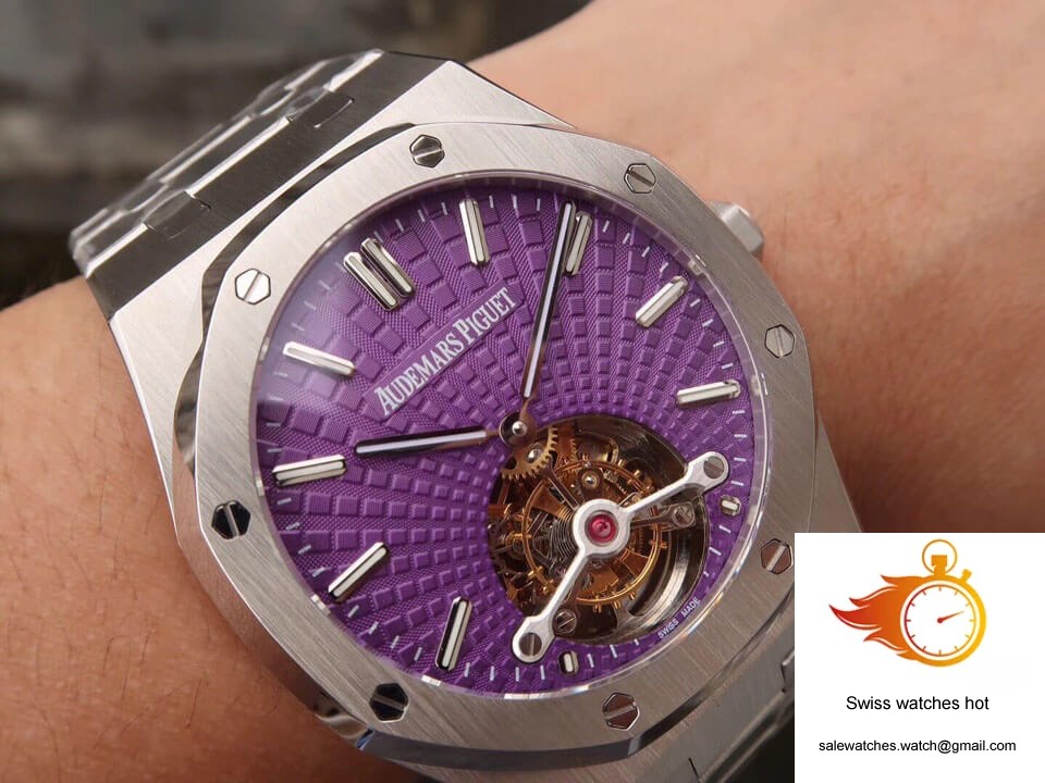 Audemars Piguet Royal Oak Tourbillon 26522ST.OO.1220ST.01 JF Factory Purple Dial 10 Audemars Piguet Royal Oak Tourbillon 26522ST.OO.1220ST.01 JF Factory Purple Dial 10