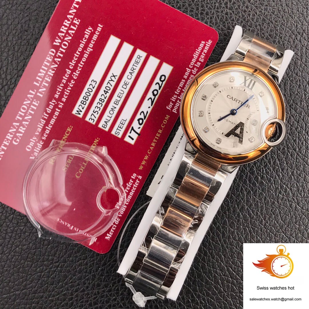 Ballon Bleu De Cartier Ladies 28MM V6 Factory V8 Rose Gold Bezel 10 Ballon Bleu De Cartier Ladies 28MM V6 Factory V8 Rose Gold Bezel 10