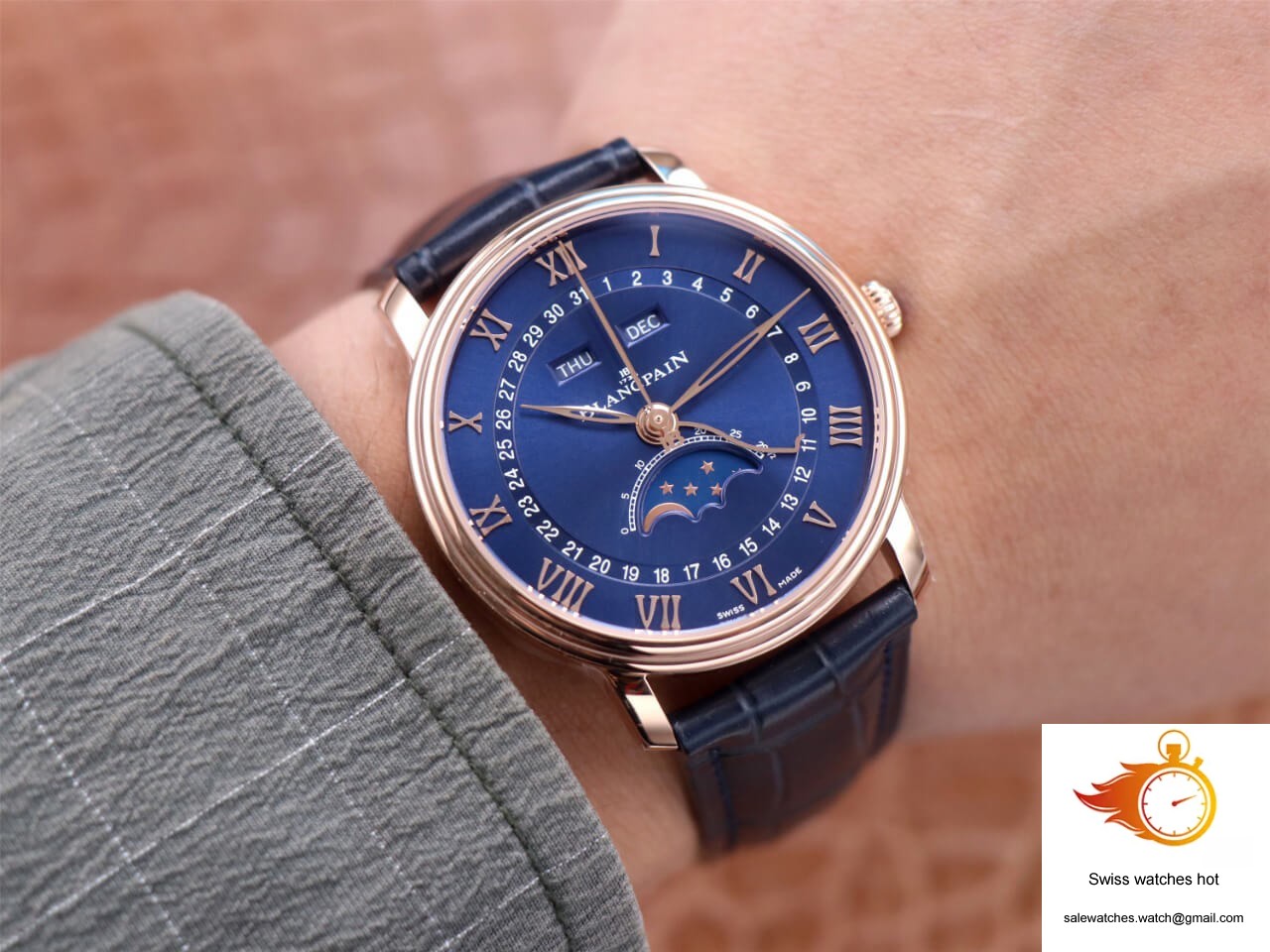 Blancpain Villeret 6654-3640-55 OM Factory V3 Blue Dial 10 Blancpain Villeret 6654-3640-55 OM Factory V3 Blue Dial 10