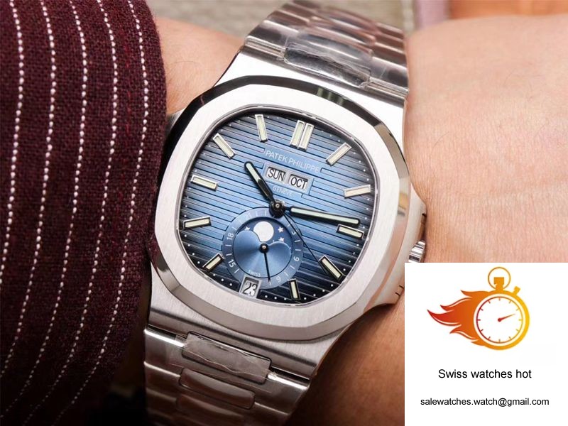 PF Factory Patek Philippe Nautilus 5726/1A-014 Moonphase Blue Gradient Black Dial 10 PF Factory Patek Philippe Nautilus 5726/1A-014 Moonphase Blue Gradient Black Dial 10