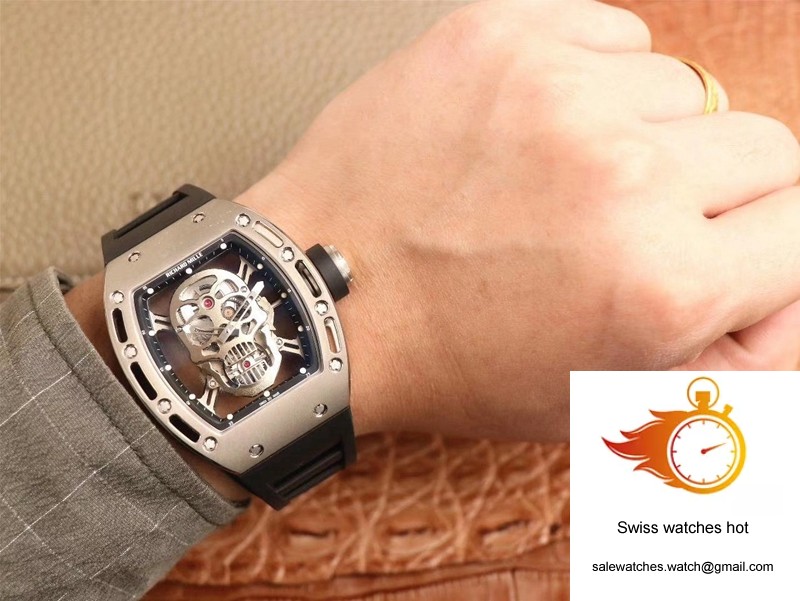 Richard Mille RM052 ZF Factory Silver Titanium Skull Dial 10 Richard Mille RM052 ZF Factory Silver Titanium Skull Dial 10