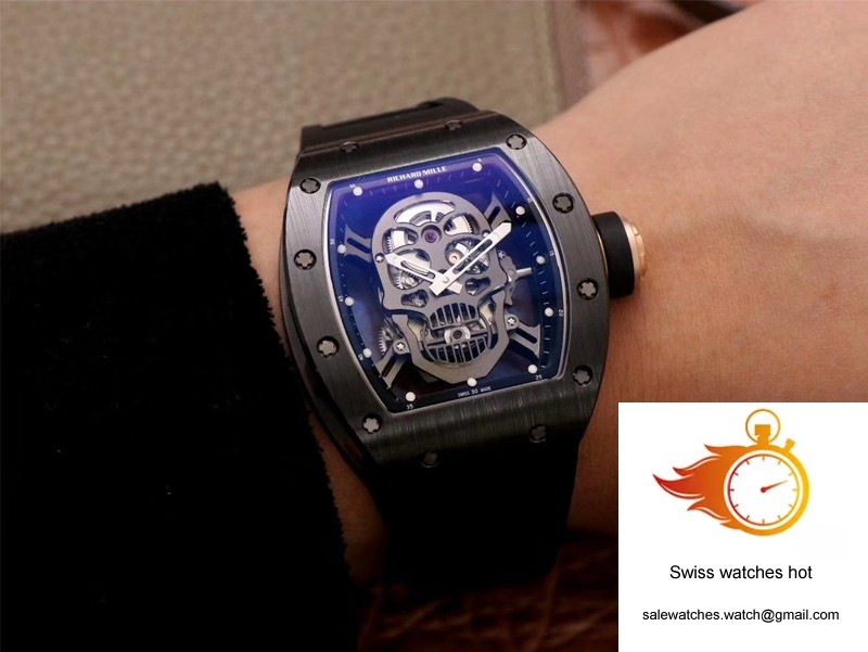 Richard Mille RM052-01 ZF Factory Black Ceramic Grey Skull Dial 10 Richard Mille RM052-01 ZF Factory Black Ceramic Grey Skull Dial 10