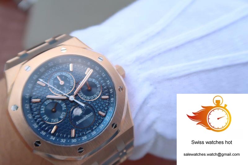 Audemars Piguet Royal Oak Perpetual Calendar 26574OR.OO.1220OR.02 JF Factory Blue Dial 10 Audemars Piguet Royal Oak Perpetual Calendar 26574OR.OO.1220OR.02 JF Factory Blue Dial 10