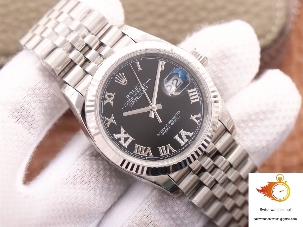 Rolex Datejust M126233 EW Factory Black Diamond-set Dial 2 Rolex Datejust M126233 EW Factory Black Diamond-set Dial 2