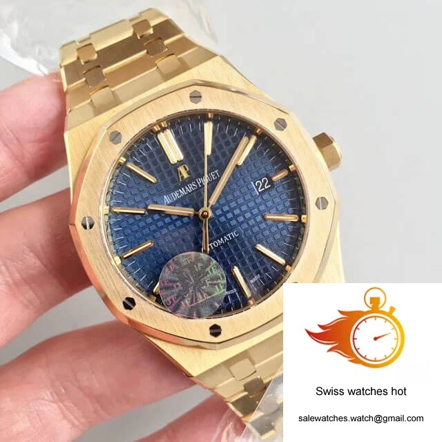 Audemars Piguet Royal Oak 15400OR JF Factory Yellow Gold Blue Dial 2 Audemars Piguet Royal Oak 15400OR JF Factory Yellow Gold Blue Dial 2