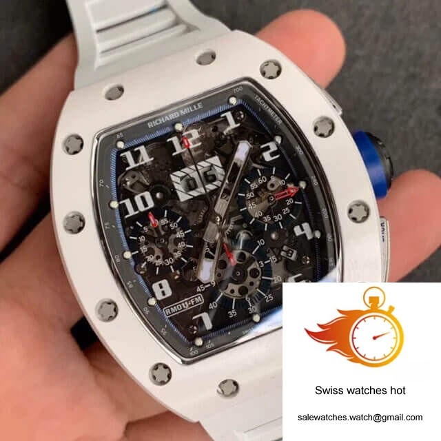 Richard Mille RM-011 KV Factory White Ceramic Rubber Strap 2 Richard Mille RM-011 KV Factory White Ceramic Rubber Strap 2