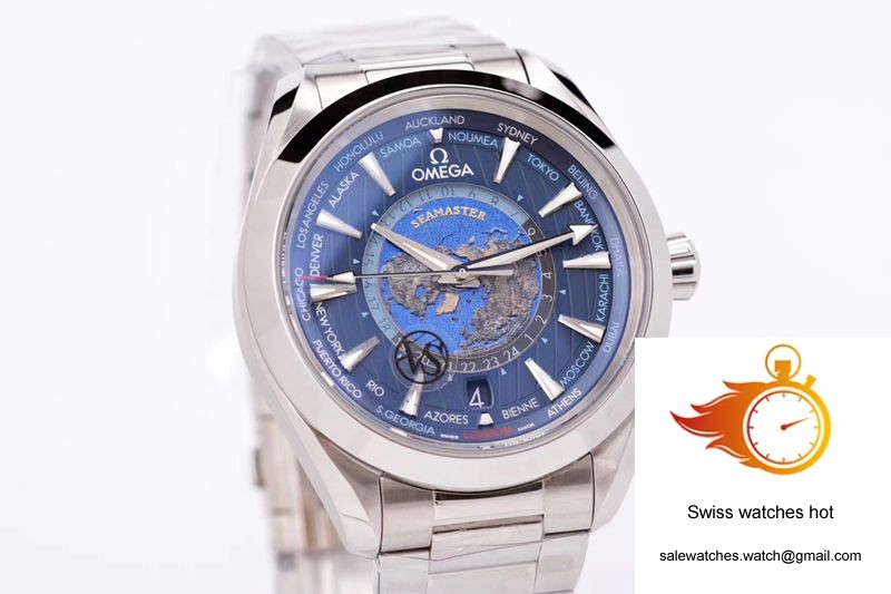 Omega Seamaster Aqua Terra GMT Worldtimer 220.10.43.22.03.001 VS Factory Blue Dial 2 Omega Seamaster Aqua Terra GMT Worldtimer 220.10.43.22.03.001 VS Factory Blue Dial 2