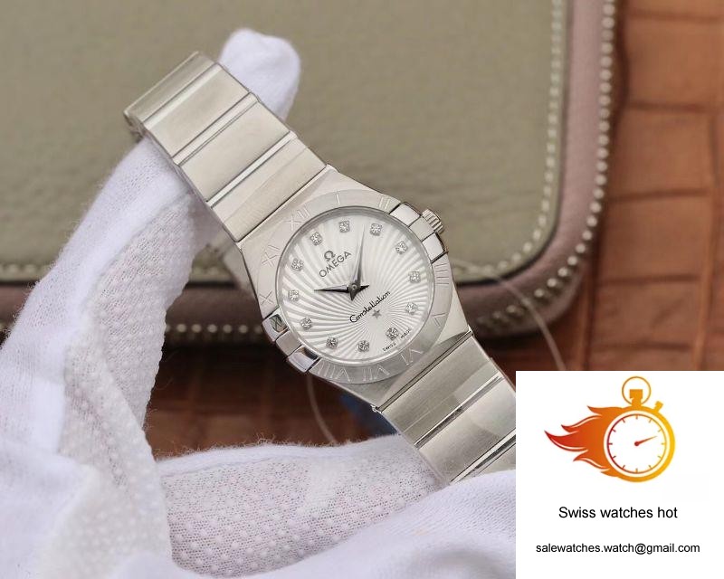 Omega Constellation Ladies 27mm 123.10.27.60.55.001 TW Factory White Textured Dial 2 Omega Constellation Ladies 27mm 123.10.27.60.55.001 TW Factory White Textured Dial 2