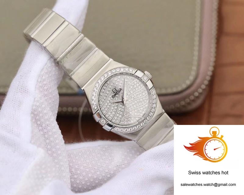 Omega Constellation Quartz Ladies 27mm TW Factory White Gold Diamond Dial 2 Omega Constellation Quartz Ladies 27mm TW Factory White Gold Diamond Dial 2