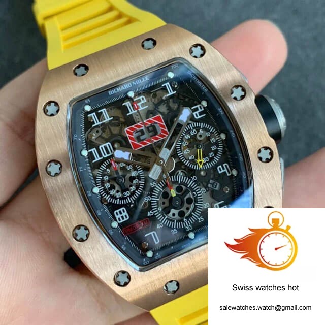 Richard Mille RM011 KV Factory Titanium Yellow Rubber Strap 2 Richard Mille RM011 KV Factory Titanium Yellow Rubber Strap 2