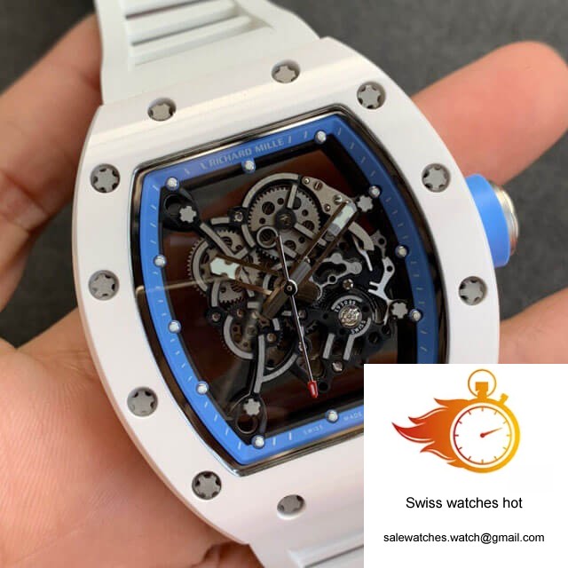 Richard Mille RM055 KV Factory V2 White Rubber Strap 2 Richard Mille RM055 KV Factory V2 White Rubber Strap 2
