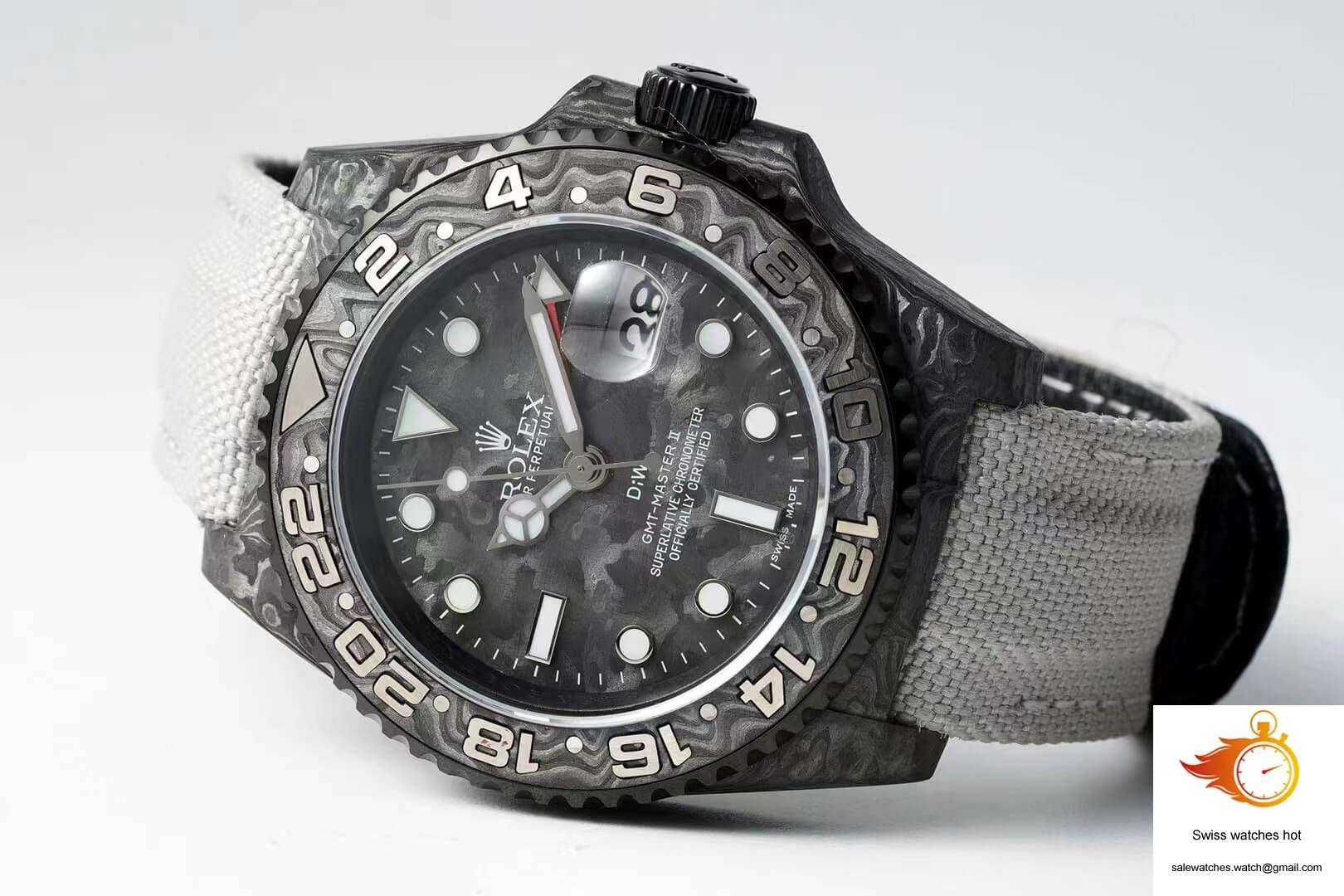 Rolex GMT-MASTER II Diw Carbon Fiber Dial Fabric Strap 2 Rolex GMT-MASTER II Diw Carbon Fiber Dial Fabric Strap 2