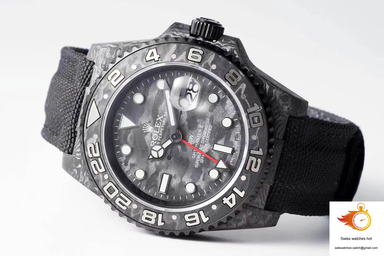 Rolex GMT-MASTER II Diw Carbon Fiber Black Fabric Strap 2 Rolex GMT-MASTER II Diw Carbon Fiber Black Fabric Strap 2