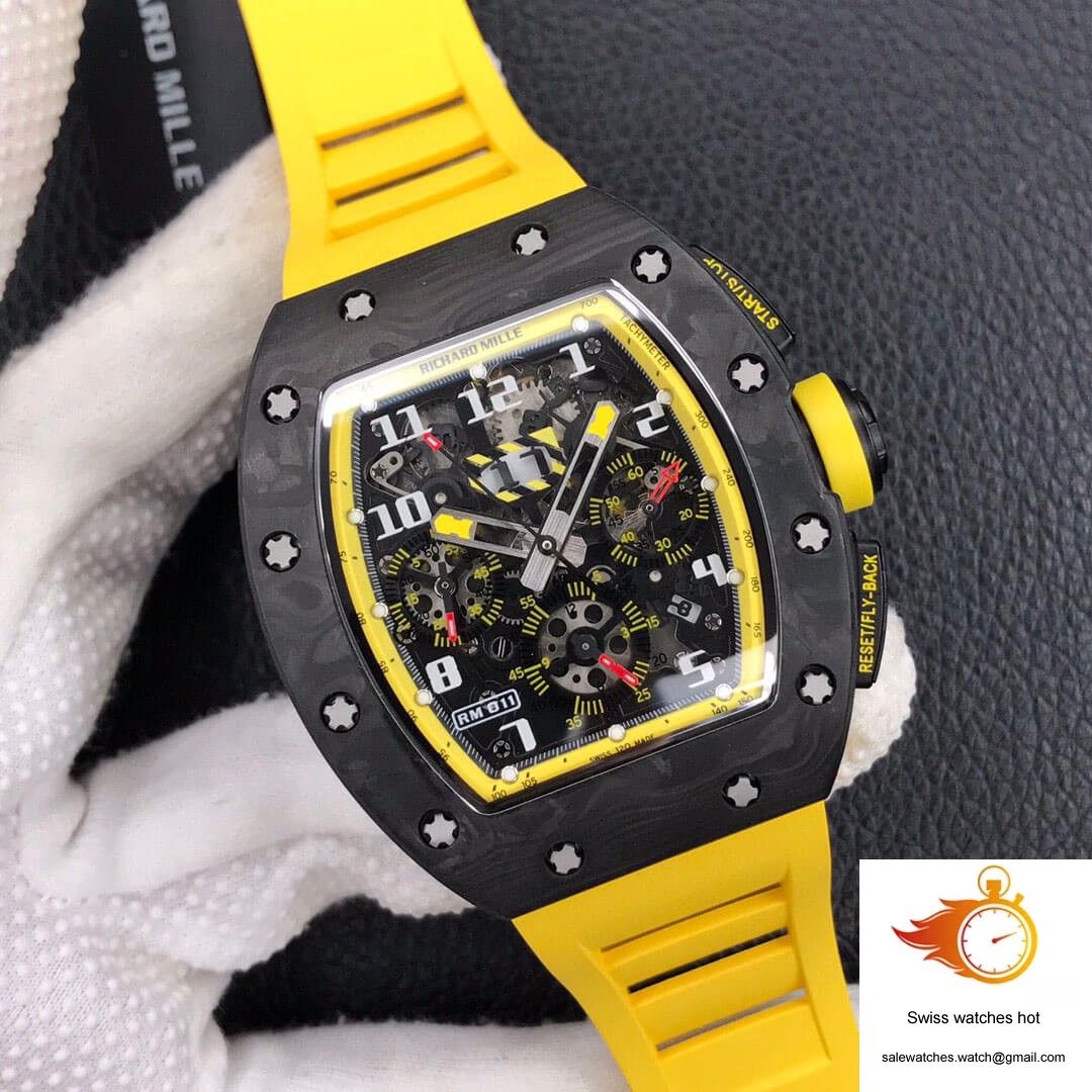 Richard Mille RM-011 KV Factory Forged Carbon Yellow Strap 2 Richard Mille RM-011 KV Factory Forged Carbon Yellow Strap 2