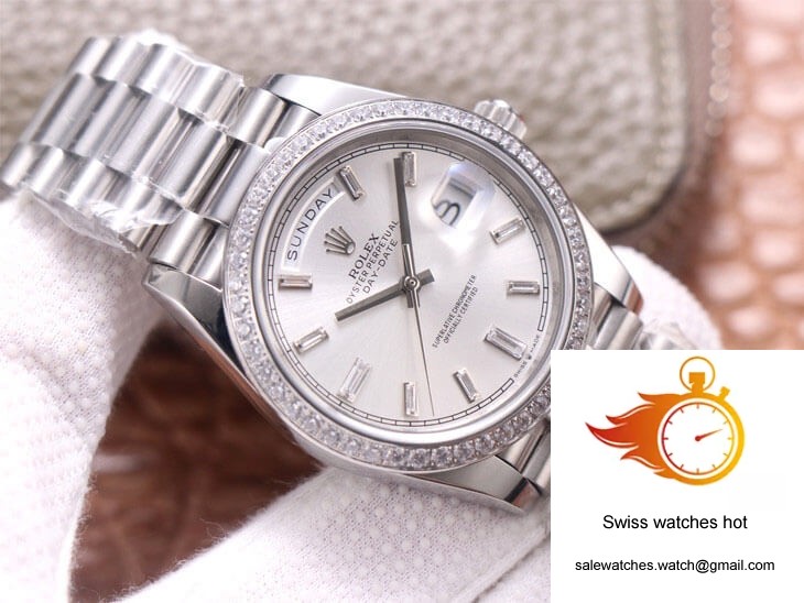Rolex Day-Date M228349RBR-0001 EW Factory Diamond Silver Dial 2 Rolex Day-Date M228349RBR-0001 EW Factory Diamond Silver Dial 2
