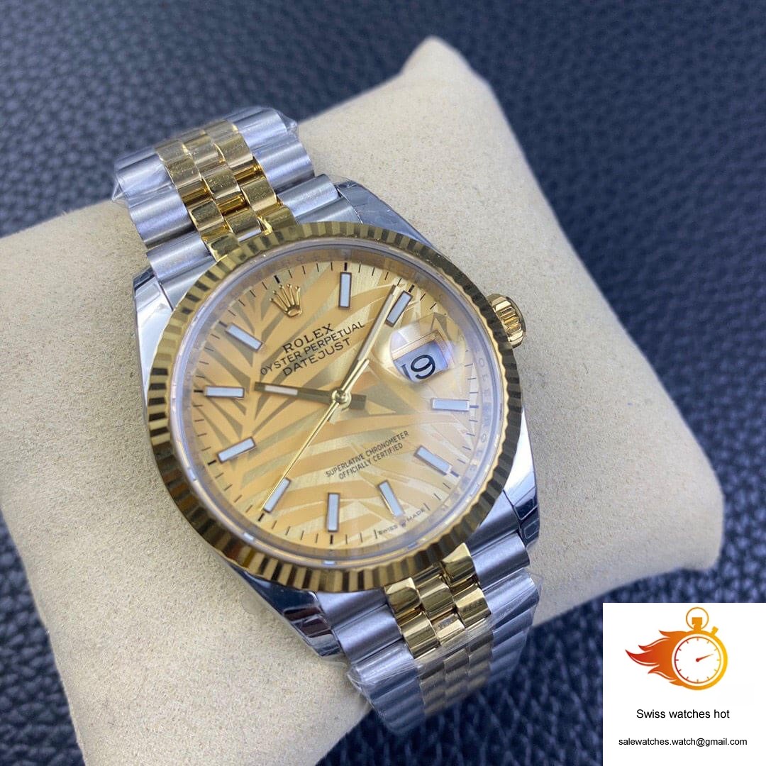 Rolex Datejust M126233-0037 EW Factory Golden Palm Leaf Pattern Dial 2 Rolex Datejust M126233-0037 EW Factory Golden Palm Leaf Pattern Dial 2