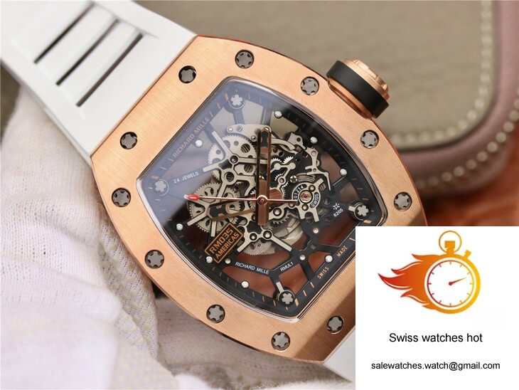 Richard Mille RM035 Americas KV Factory Rose Gold White Strap 2 Richard Mille RM035 Americas KV Factory Rose Gold White Strap 2