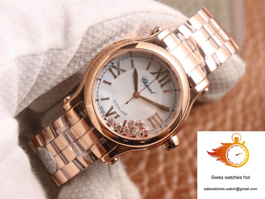 Chopard Happy Sport 274808-5002 YF Factory White Dial Rose Gold 2 Chopard Happy Sport 274808-5002 YF Factory White Dial Rose Gold 2