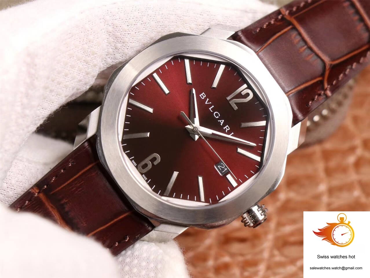 Bvlgari Octo 102705 BV Factory Reddish Brown Dial 2 Bvlgari Octo 102705 BV Factory Reddish Brown Dial 2