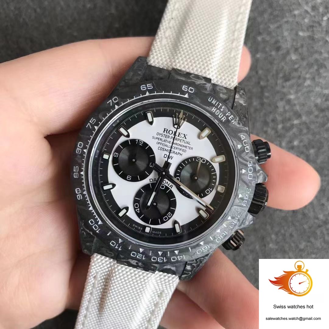 Rolex Daytona Cosmograph Carbon Fiber Diw Customized Version Noob Factory White Dial 2 Rolex Daytona Cosmograph Carbon Fiber Diw Customized Version Noob Factory White Dial 2
