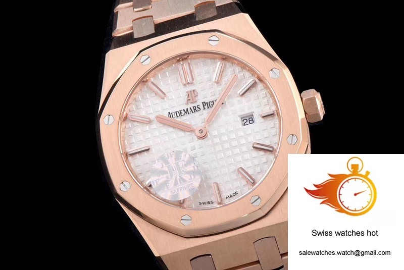 Audemars Piguet Royal Oak Quartz 67650OR.OO.1261OR.01 JF Factory White Dial 2 Audemars Piguet Royal Oak Quartz 67650OR.OO.1261OR.01 JF Factory White Dial 2