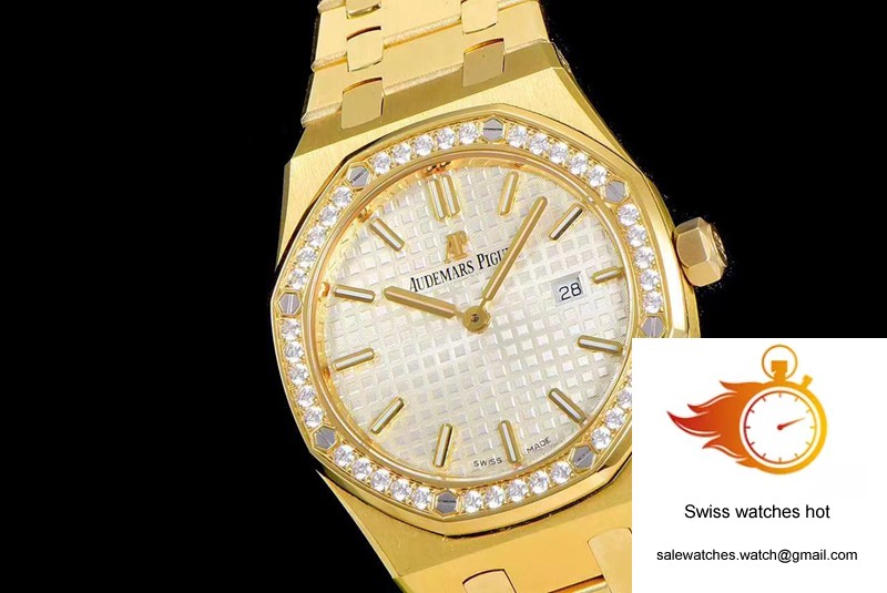 Audemars Piguet Royal Oak Quartz 67651BA.ZZ.1261BA.01 JF Factory Yellow Gold Diamond 2 Audemars Piguet Royal Oak Quartz 67651BA.ZZ.1261BA.01 JF Factory Yellow Gold Diamond 2
