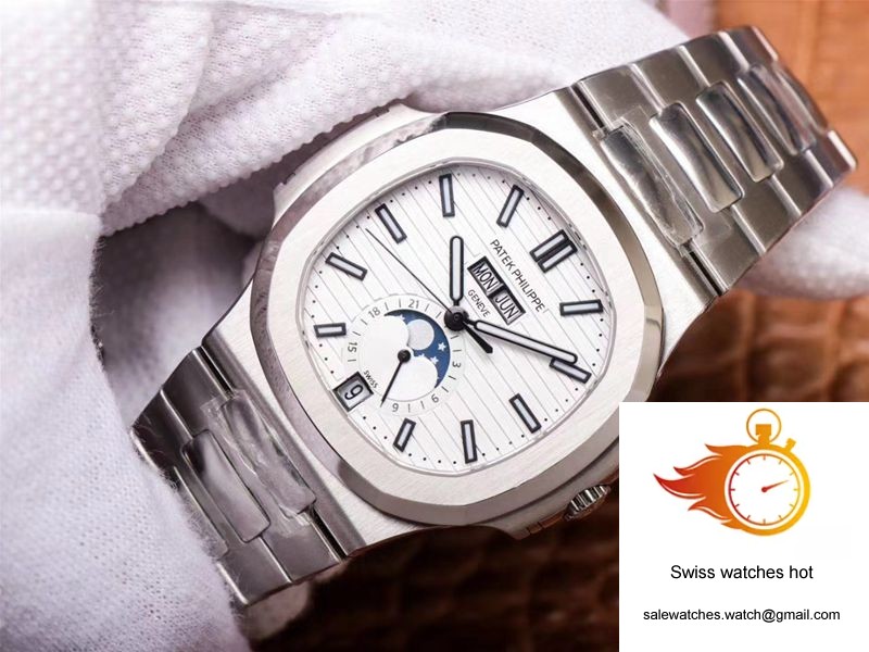 PF Factory Patek Philippe Nautilus 5726/1A-010 Moonphase Silver White Dial 2 PF Factory Patek Philippe Nautilus 5726/1A-010 Moonphase Silver White Dial 2