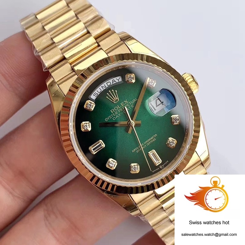 Rolex Day-Date M128238-0069 Yellow Gold EW Factory Gradual Green Dial 2 Rolex Day-Date M128238-0069 Yellow Gold EW Factory Gradual Green Dial 2