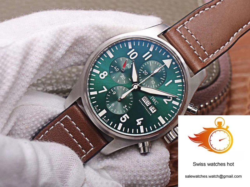 IWC Pilot Chronograph IW377726 ZF Factory Green Dial 2 IWC Pilot Chronograph IW377726 ZF Factory Green Dial 2