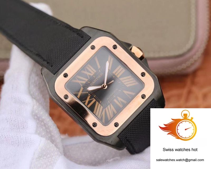 Cartier De Santos 100th Anniversary W2020009 RB Factory 18K Rose Gold Black Dial 2 Cartier De Santos 100th Anniversary W2020009 RB Factory 18K Rose Gold Black Dial 2