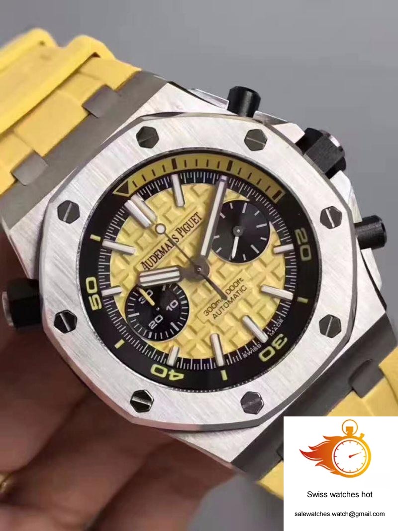 Audemars Piguet Royal Oak Offshore Diver Chronograph 26703ST.OO.A051CA.01 JF Factory Yellow Dial 2 Audemars Piguet Royal Oak Offshore Diver Chronograph 26703ST.OO.A051CA.01 JF Factory Yellow Dial 2