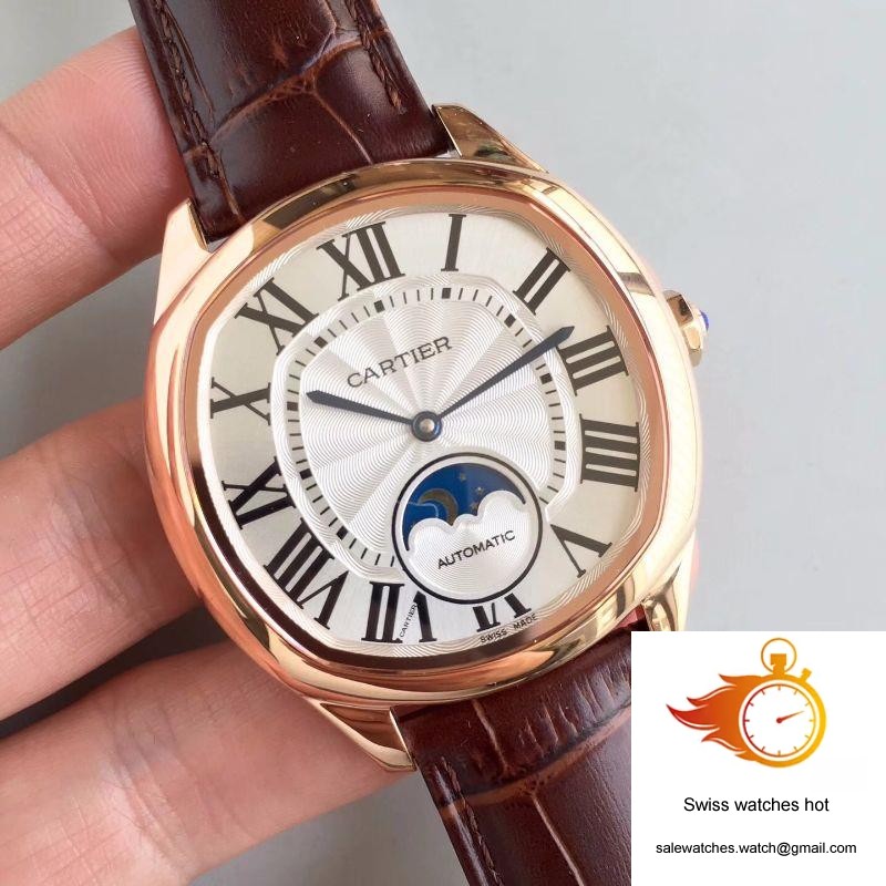 Drive De Cartier Moonphase WGNM0008 Rose Gold Silver Dial 2 Drive De Cartier Moonphase WGNM0008 Rose Gold Silver Dial 2
