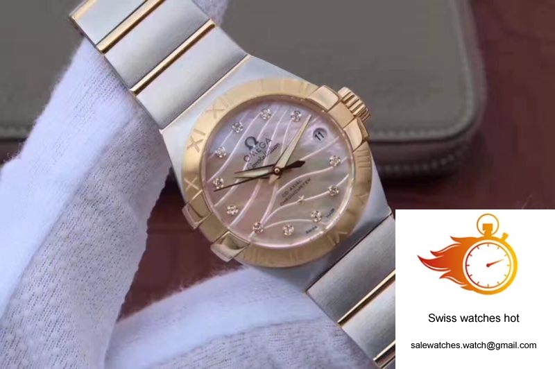 Omega Constellation Double Eagle Lady Yellow Mother-Of-Pearl Dial 27MM 3S Factory 2 Omega Constellation Double Eagle Lady Yellow Mother-Of-Pearl Dial 27MM 3S Factory 2