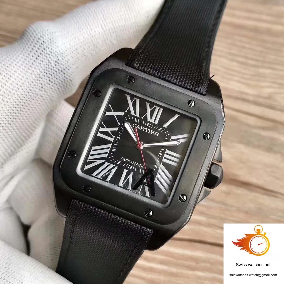 Cartier Santos 100 XL WSSA0006 V6 Factory Black Dial 2 Cartier Santos 100 XL WSSA0006 V6 Factory Black Dial 2