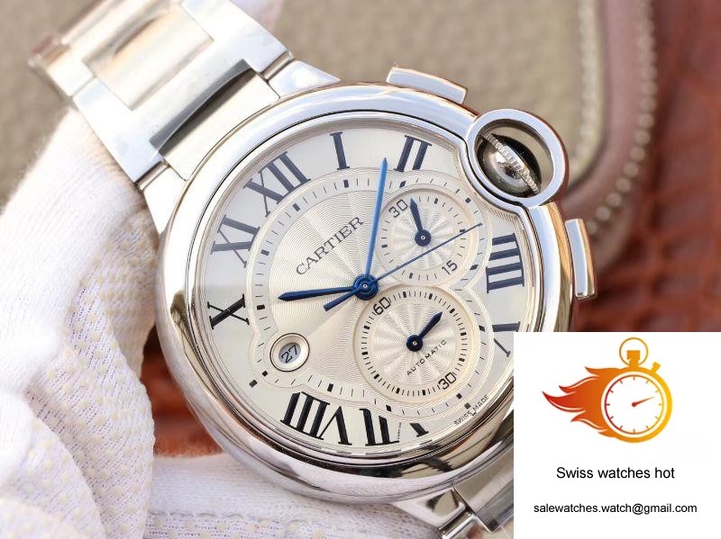 Cartier Ballon Bleu Chronograph W6920076 ZF Factory Silver Dial 2 Cartier Ballon Bleu Chronograph W6920076 ZF Factory Silver Dial 2
