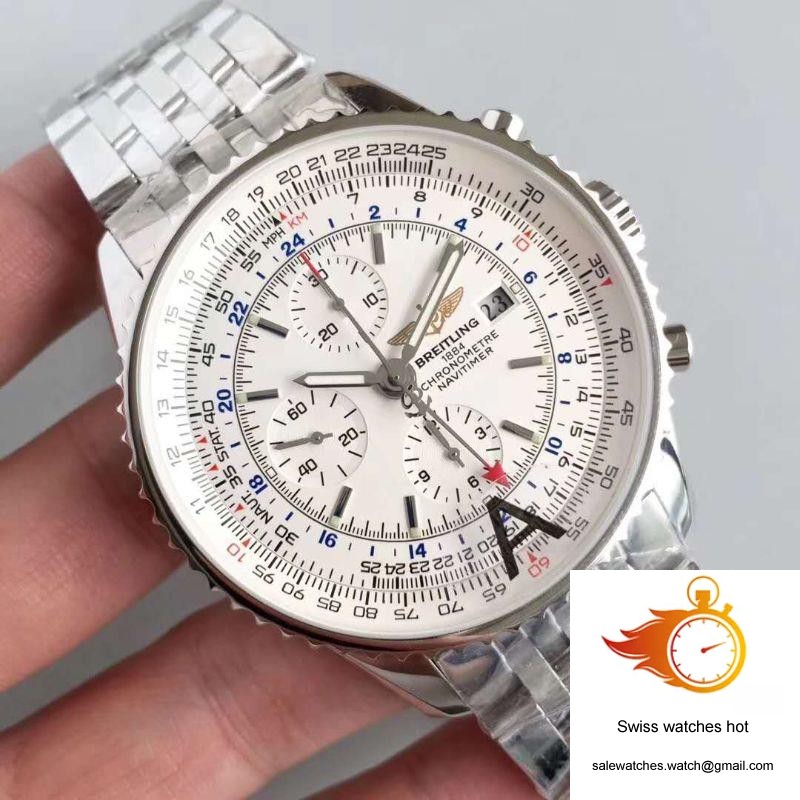 Breitling Navitimer World A2432212/G571-443A JF Factory White Dial 2 Breitling Navitimer World A2432212/G571-443A JF Factory White Dial 2