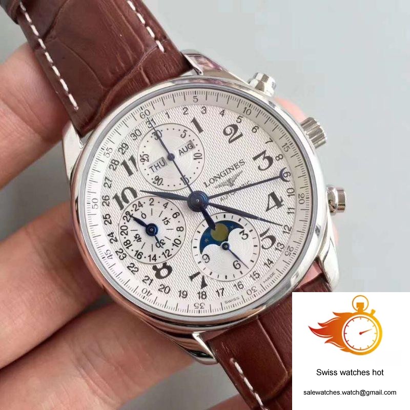 Longines Master Collection Moonphase Chronograph L2.673.4.78.3 JF Factory White Dial 2 Longines Master Collection Moonphase Chronograph L2.673.4.78.3 JF Factory White Dial 2