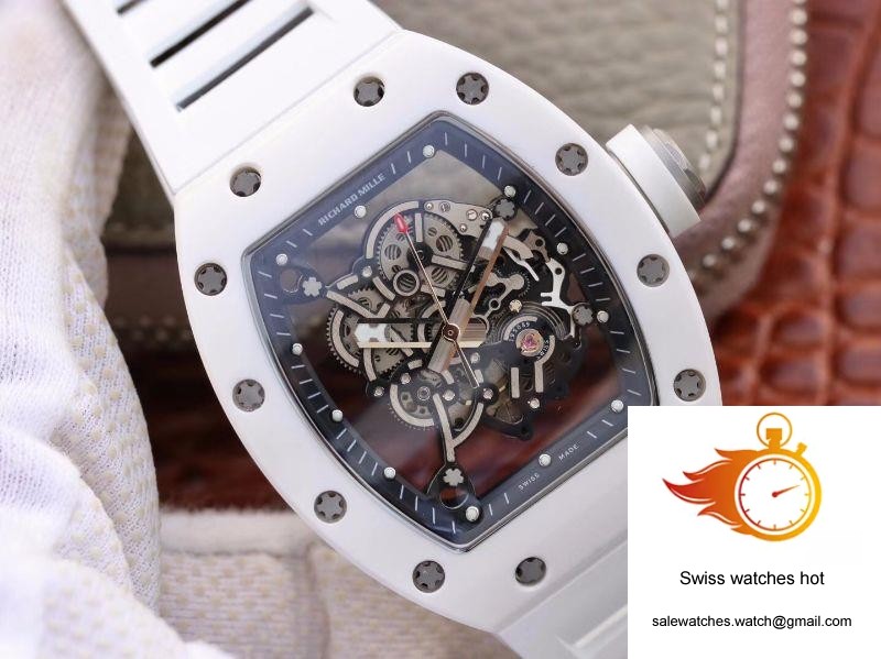 Richard Mille RM055 White Ceramic Skeleton Dial KV Factory V2 2 Richard Mille RM055 White Ceramic Skeleton Dial KV Factory V2 2