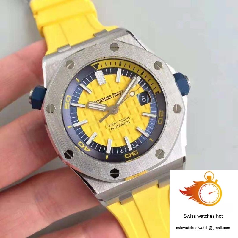 Audemars Piguet Royal Oak Offshore Diver 15710ST.OO.A051CA.01 JF Factory V3 Yellow Dial 2 Audemars Piguet Royal Oak Offshore Diver 15710ST.OO.A051CA.01 JF Factory V3 Yellow Dial 2