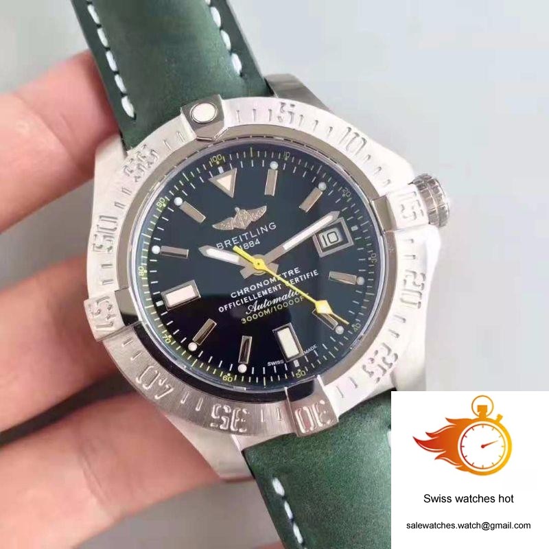 Breitling Avenger II Seawolf A1733110/BC30/435X/A20BASA.1 Green Leather Strap GF Factory Black Dial 2 Breitling Avenger II Seawolf A1733110/BC30/435X/A20BASA.1 Green Leather Strap GF Factory Black Dial 2