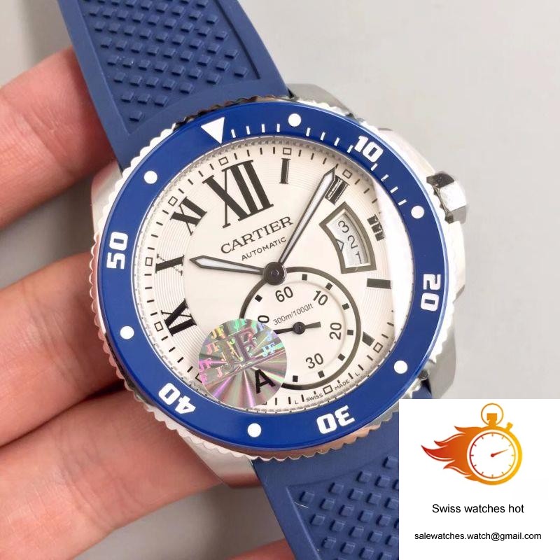 Calibre De Cartier Diver 42MM WSCA0011 JF Factory White Dial 2 Calibre De Cartier Diver 42MM WSCA0011 JF Factory White Dial 2