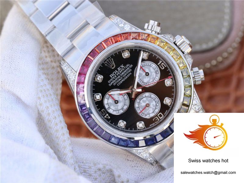 Rolex Daytona Cosmograph Rainbow 116595RBOW BL Factory Black Dial 2 Rolex Daytona Cosmograph Rainbow 116595RBOW BL Factory Black Dial 2