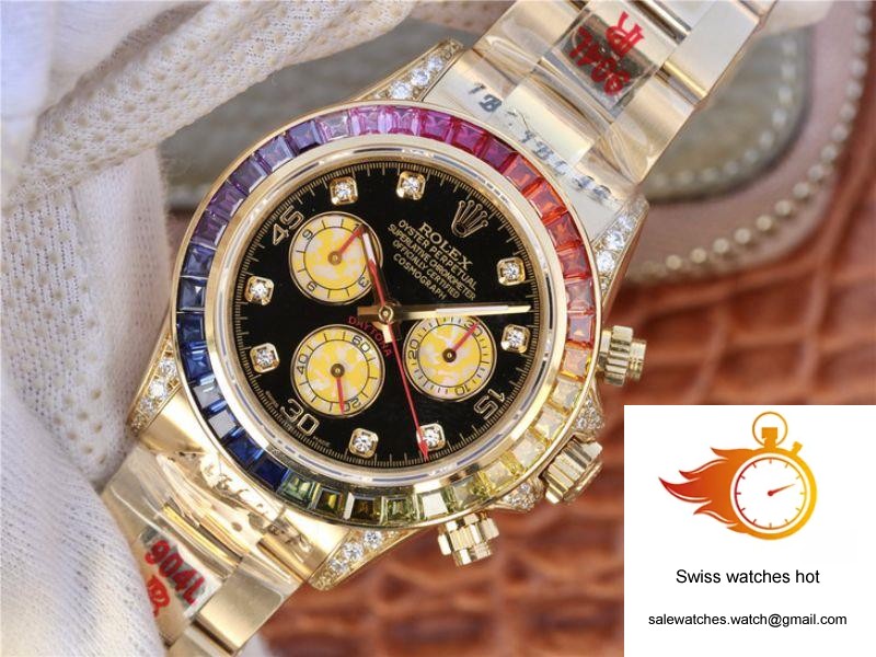 Rolex Daytona Rainbow Cosmograph 116598RBOW BL Factory 7750 movement 2 Rolex Daytona Rainbow Cosmograph 116598RBOW BL Factory 7750 movement 2