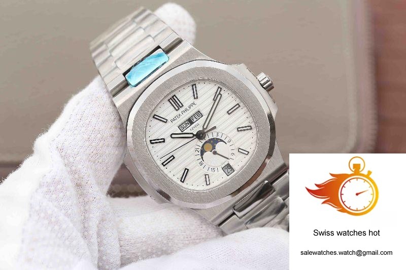 Patek Philippe Nautilus Annual Calendar Moonphase 5726/1A-010 KM Factory White Dial 2 Patek Philippe Nautilus Annual Calendar Moonphase 5726/1A-010 KM Factory White Dial 2
