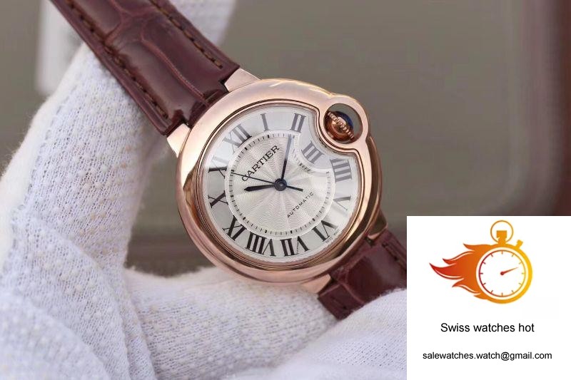 Ballon Bleu De Cartier Ladies 33mm V6 Factory 18K Rose Gold Case White Dial 2 Ballon Bleu De Cartier Ladies 33mm V6 Factory 18K Rose Gold Case White Dial 2