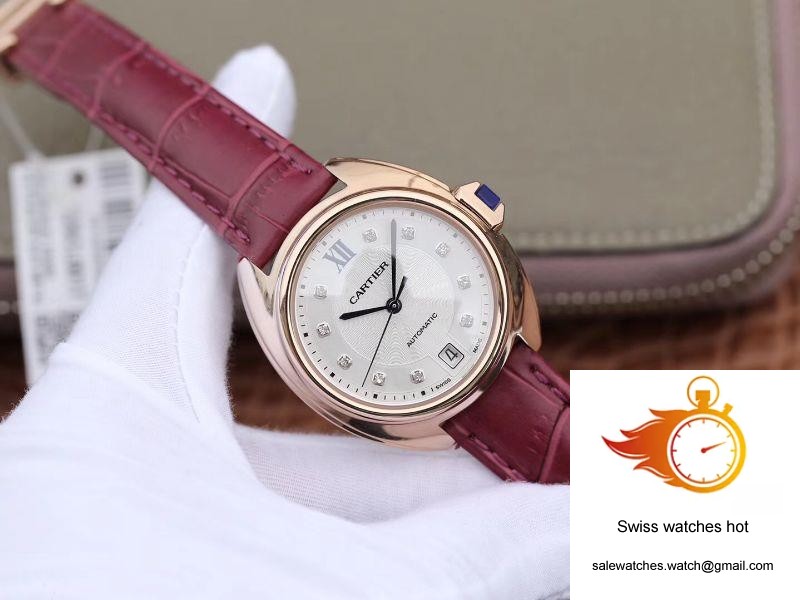 Cle De Cartier Automatic 35mm WJCL0032 18K Rose Gold Silver-gray Dial 2 Cle De Cartier Automatic 35mm WJCL0032 18K Rose Gold Silver-gray Dial 2